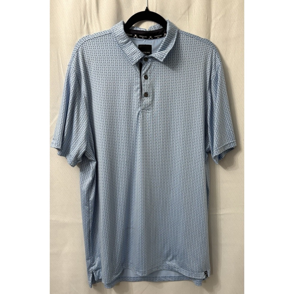 Kenneth Cole Polo Shirt Golf Size Large Polyester Short Sleeve pullover